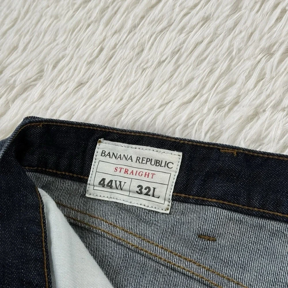 Banana Republic Straight Fit Jeans Mens Size 44x32 Indigo Preppy Casual Fade NWT